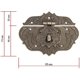 thumbnail image 4 of Juego de 2 cierres de hierro con diseño de bronce antiguo para muebles, herrajes para cerraduras de cortinas, cerraduras para baúles y cajas correderas, 95 x 73 mm con tornillos., 4 of 5