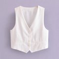thumbnail image 3 of Chaleco Chaleco básico con cuello en V Estilo casual Traje de trabajo de oficina simple para mujer (Blanco M) Kuymtek Blanco T M para Mujer, 3 of 8