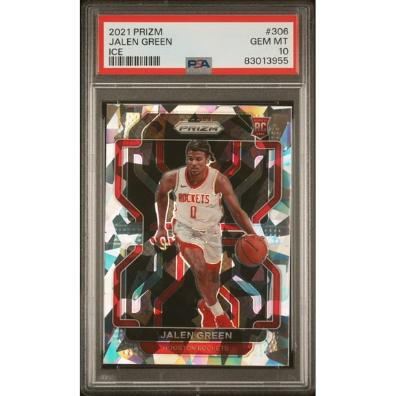 Graded 2021 Panini Prizm Jalen Green #306 Ice Rookie RC Basketball Card PSA 10 Gem Mint