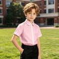thumbnail image 7 of Shadoumai Girls Button Down Dress Shirts Kids Summer Short Sleeve Shirts for School Uniform Wedding Party Size 2-20,Pink(9-10 Years), 7 of 7