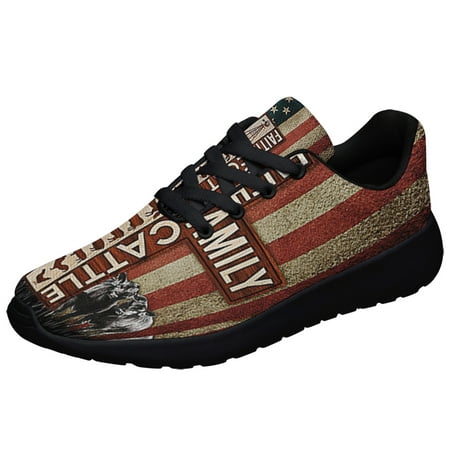 

Faith Family Cattle American flag Shoes Sneakers Black Size 8
