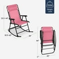 thumbnail image 3 of Best Choice Products Folding Outdoor Zero Gravity Rocking Lounge Chair w/ Headrest Pillow - Pink, 3 of 8