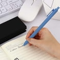 thumbnail image 5 of 1Pcs 0.5mm Fine Point Click Gel Pen,5.71in Matte Morandi Blue Retractable Ballpoint, Large Capacity Smooth Ink Pen For Meeting Note Taking & Planner Color Coding, 5 of 6