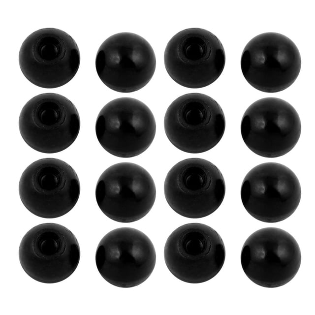 16 Piezas de Perillas Redondas de Plástico Negro con Mango, Rosca M5, Diámetro de 20 mm, Herramientas de Máquina