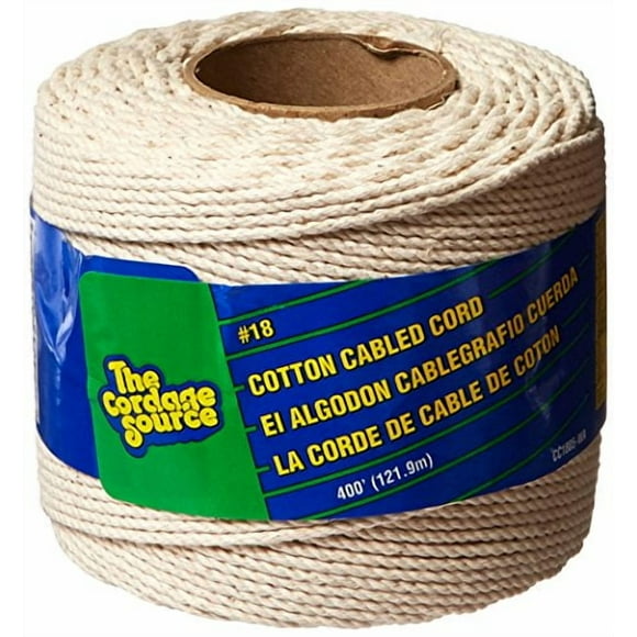 Cordage Source CC1805 No.18 Cotton Cable Cord, 400-Feet