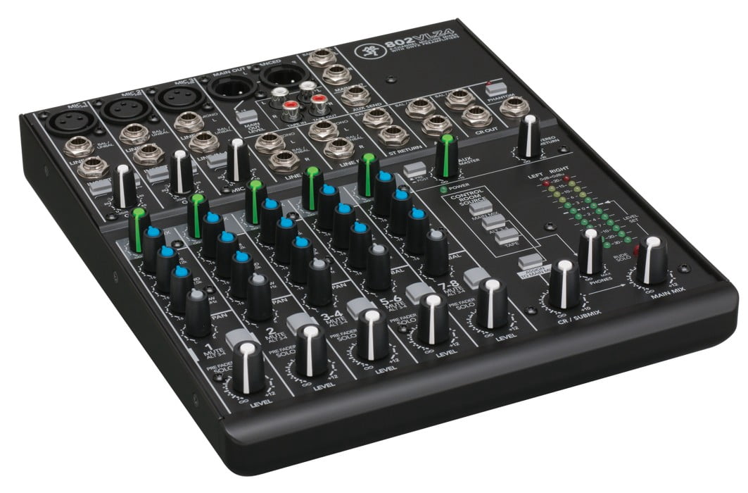 Mackie 802VLZ4 8-channel Compact Analog Low-Noise Mixer w/ 3 ONYX Preamps+Stand