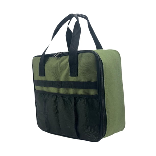 Estuche de transporte para estufa de campamento con asa, bolso utilitario para viajes al aire libre y asar Verde