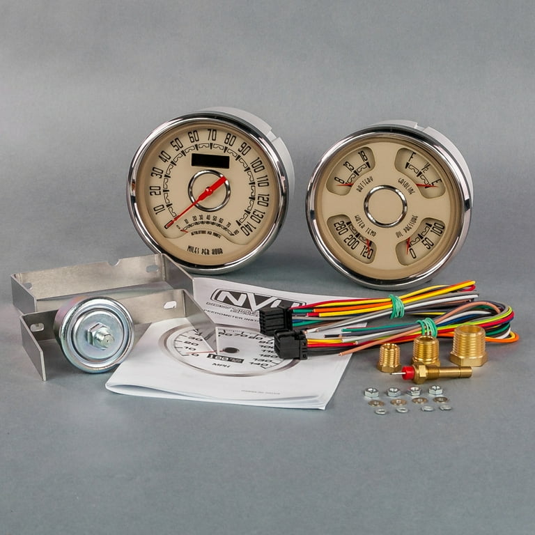 New Vintage Woodward 2 Gauge Kit Speed/Tach Quad New Vintage Woodward 2 Gauge Kit Speed/Tach Quad
