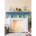 thumbnail image 2 of Blue Snowman Christmas Mantel Scarf Fireplace Decorations for Living Room, Golden Snowflake Xmas Trees Fireplace Mantel Scarf Cover Runner for Halloween/Thanksgiving/Christmas Decor 70"x17", 2 of 6