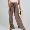 thumbnail image 2 of zbxnLI Wide Leg Pants Womens Flowy Lounge Pants High Waist Waistband Casual Summer Palazzo Pants, 2 of 5