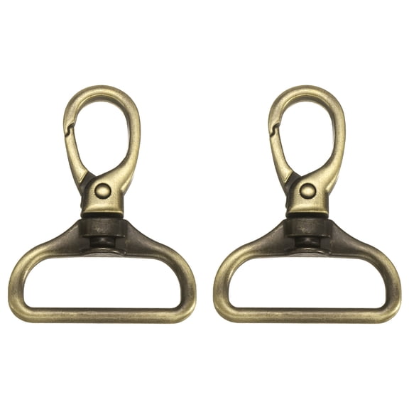 Uxcell Swivel Clasps, (1-1/4 Inch, Bronze) (2 Pcs), Metal Swivel Snap Hooks Curved Oval Trigger Snap Lobster Clips, Suit for - Keychain/Making DIY Crafts/Purse Hardware