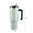thumbnail image 2 of Taza de café portátil con pajita, botella de agua, 30oz, con asa (verde), 2 of 7