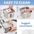 thumbnail image 2 of Ophanie 108oz/3.2L Stainless Steel Cat Water Fountain with Replacement Filters & Silicone Mat, Automatic Water Dispenser for Cat and Dogs, Electric Drinking Bowl Suitable for Multiple Pets, Silver, 2 of 12