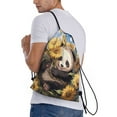 thumbnail image 4 of Yiaed Clear Sky Cute Sunflower Panda Print Drawstring Bags Drawstring Backpack Bulk String Back Pack Gym Sport Bag-Small, 4 of 5
