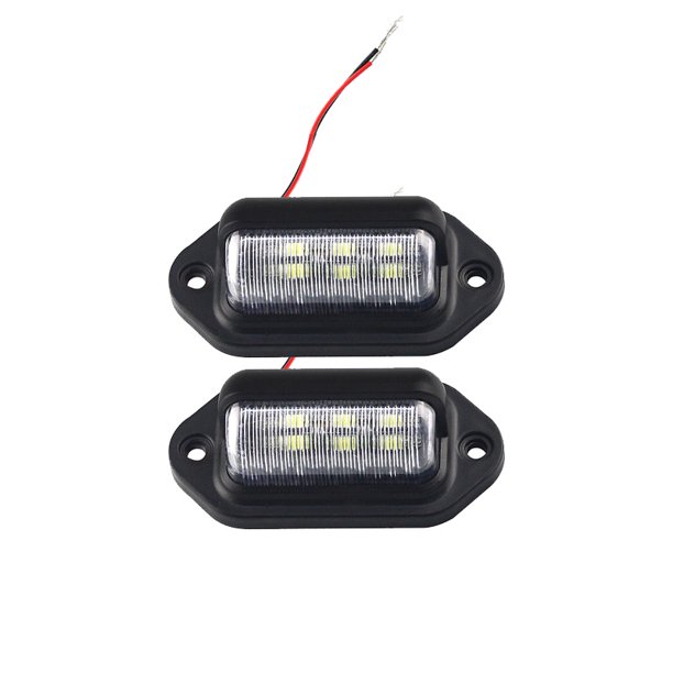 Onever 2 Pcs Waterproof 6 LEDs License Plate Light 12V License Plate