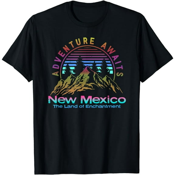 New Mexico State Retro Vintage Outdoors & NM Mountains T-Shirt