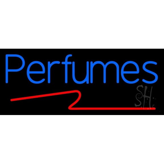 Blue Perfumes LED Neon Sign 10 x 24 - inches, Black Square Cut Acrylic Backing, with Dimmer - Bright and Premium built indoor LED Neon Sign for Defence Force.