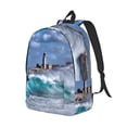 thumbnail image 2 of Balery Lighthouse in Havana Vintage Canvas Backpack for Men and Women - Large Capacity, Durable Travel Laptop Bag for School, Work, Hiking, and Outdoor Activities, 2 of 7
