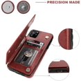 thumbnail image 7 of iPhone 11 Pro Max Wallet Case with Card Holder,REQO PU Leather Kickstand Card Slots Case,Double Magnetic Clasp and Durable Shockproof Cover for iPhone 11 Pro Max 6.5 Inch(Brown), 7 of 7