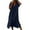 Navy, variant on TMOYZQ Women's Summer Linen Tiered Dress Solid Color Short Sleeve V Neck Ruffle Loose Maxi Dress Casual Cotton Flowy Midi Dress Party Beach Sundress