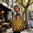 thumbnail image 5 of Abstract Honey Comb Geometric Foldable Reusable Shopping Bag Large Capacity Tote Handbag Storage Pouch for Travel Work, 5 of 6