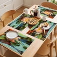 thumbnail image 5 of Summer Lotus Placemats Set of 8, Flowers Frogs Dragonflies Animal Non-Slip Place Mats Washable Table Mats for Kitchen Dining Table Decorations Indoor/Outdoor, 5 of 9