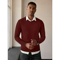 thumbnail image 5 of HAOMEILI Mens V Neck Dress Sweater Long Sleeve Slim Fit Fashion Pullover Sweater, 5 of 7
