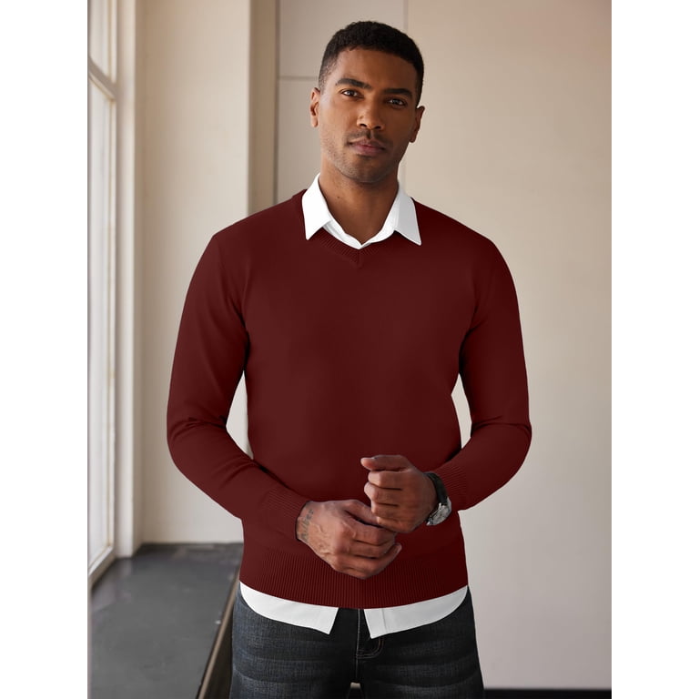HAOMEILI Men's V-Neck Dress Sweater Long Sleeve photo 4