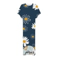 thumbnail image 5 of SMihono Robe Maxi Boho d'Été pour Femmes Grande Taille Robe Maxi pour Femmes Vacances à la Plage Décontractée Robe Longue Ample Manches Courtes Robes d'Été avec Fente Robe de Plage, 5 of 5