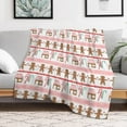thumbnail image 5 of Christmas Stick Gingerbread Man Christmas Throw Blanket Soft Flannel Throw Blankets with Snowflake Santa Claus Pattern Cozy Blanket for Couch, Sofa and Bed Gifts for Xmas 40"x50", 5 of 6