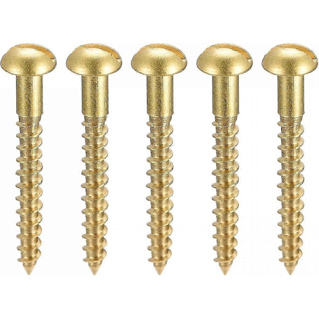 Wood Screws M2.5 X 20mm Slotted Round Head Brass Self Tapping Screws 100 Pcs