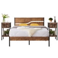 thumbnail image 1 of VECELO 3-Piece Bedroom Set with Full Metal Bed Frame and 2 Nightstand (Set of 3), 1 of 8