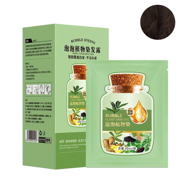 Ruifaya Tinte para cabello unisex de fácil lavado, sin burbujas estimulantes, tinte para cabello vegetal natural