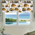 thumbnail image 3 of Construction Truck Farmhouse Short Window Curtain Valances, Cartoon Grips and Bulldozers Stirrup Car Rod Pocket Kitchen Valances for Living Room Bedroom Bathroom Cafe 42" x 12", 3 of 8