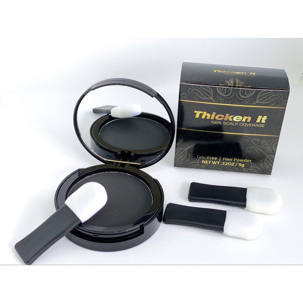 Thicken It 100 Scalp Coverage Hair Powder BLACK TalcFree .32 oz