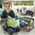 thumbnail image 6 of Drefirsa Remote Control Dinosaur Car for Boys Age 4-12, Dino Monster Truck Toy with Light, Music, Mist, and Stunt, 6 of 8