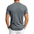 thumbnail image 7 of Mens Athletic Quick Dry T Shirt Short Sleeve Breathable Gym Workout Tee Top for Exercise Training Running Sports Active Wear Dark Gray XL, 7 of 7