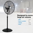thumbnail image 4 of ACHAZEL 20" High Velocity Pedestal Fans, 3-Speed Oscillating Industrial Standing Fans with Aluminum Blades for Garage & Warehouse, 2 Pack, 4 of 8