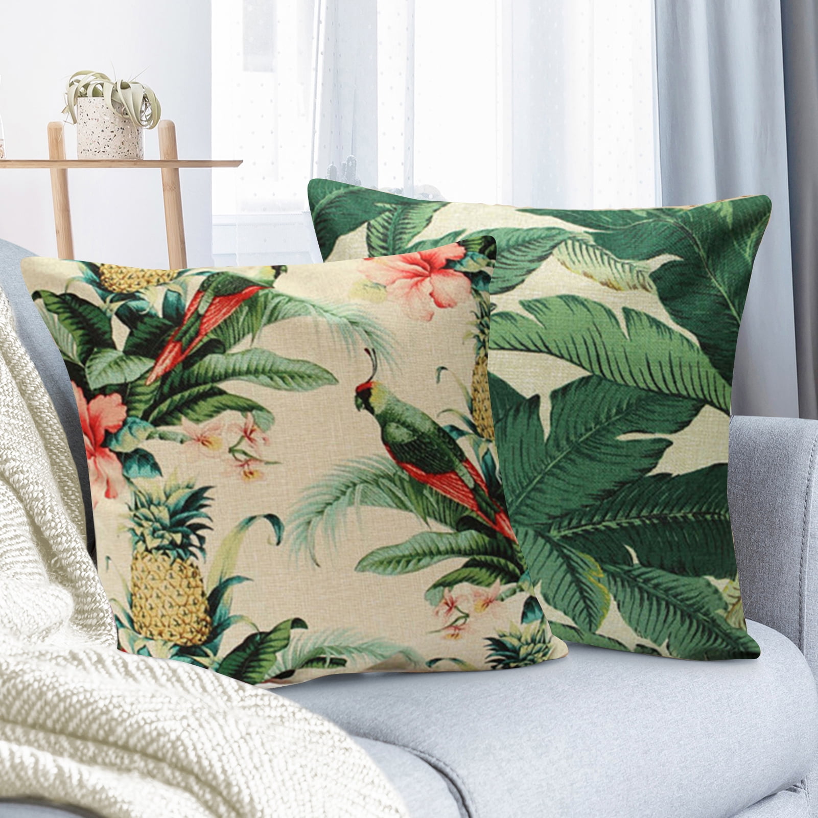 Tropical Green Leaf Home Decorative Throw Square Pillow Case Cover Cushion