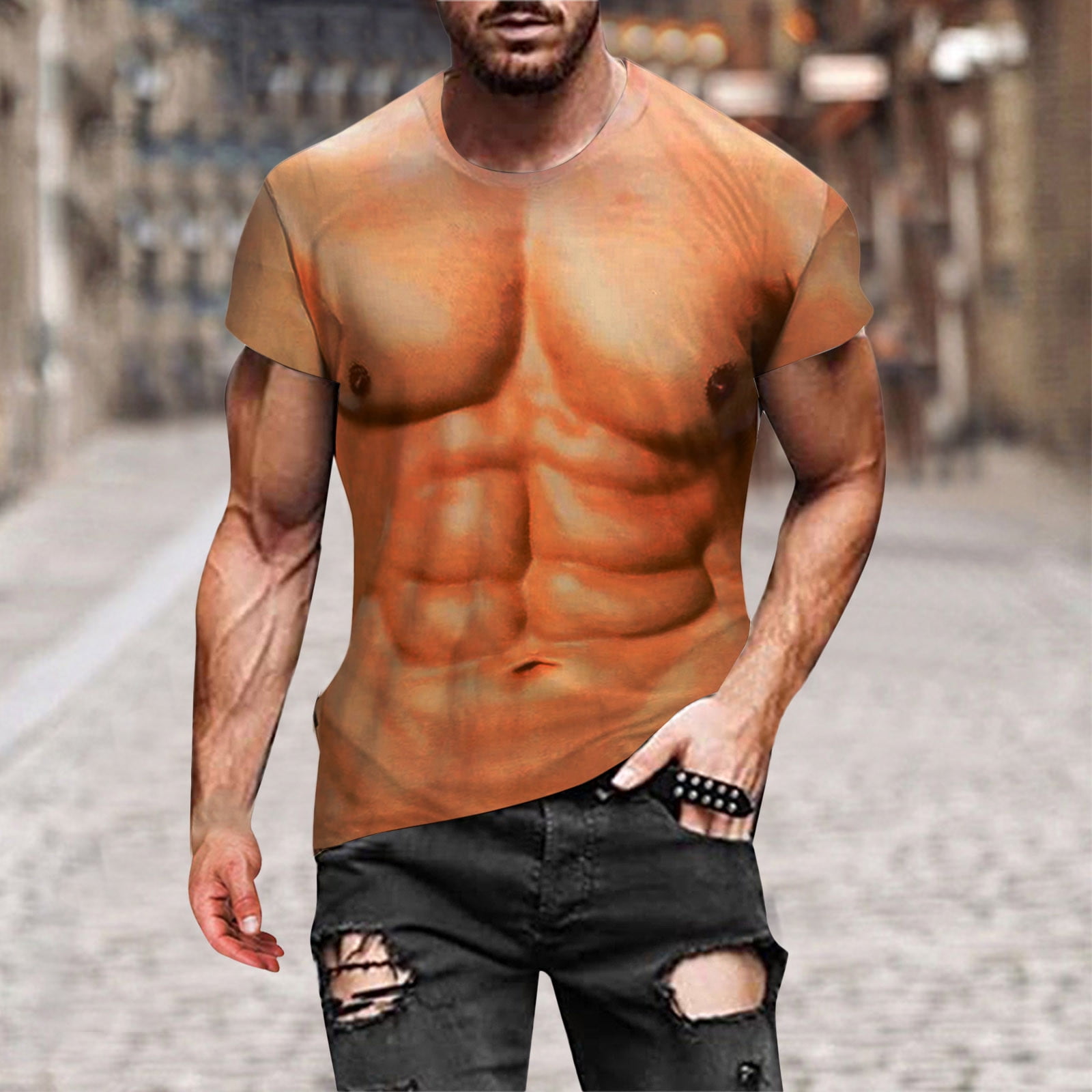Aayomet Gym Shirts Men Men's Graphic Animal Print Funny T-Shirts Short Sleeve Street Fashion Graphic T-Shirts Rose Gold,M Aayomet Gym Shirts Men Men's Graphic Animal Print Funny T-Shirts Short Sleeve Street Fashion Graphic T-Shirts Rose Gold,M
