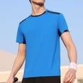 thumbnail image 1 of pstuiky camiseta de hombre, Blusa deportiva informal de color liso con cuello redondo y manga corta elástica para hombre ropa de hombre xxl, 1 of 6