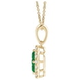 thumbnail image 2 of ANGARA Natural Diamond Framed Emerald Clover Pendant in 14K Yellow Gold for Women (Size-2mm) | May Birthstone, Birthday, Anniversary, Jewelry Gift for Women | Natural Emerald Necklace, 2 of 8
