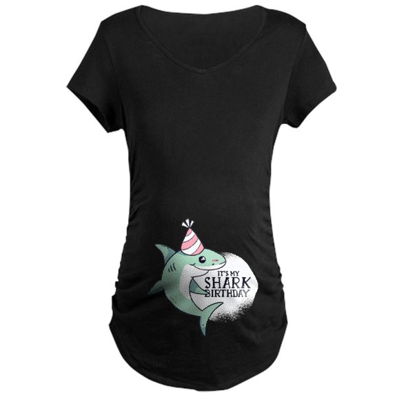 CafePress - Shark Birthday Maternity T Shirt - Maternity Dark T-Shirt