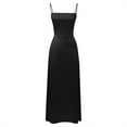 thumbnail image 4 of ZHOGXU Women's Formal Dress Spaghetti Strap Solid Color Backless Side Slit Slim Fashion Elegant Dress For Wedding Evening Party,Black,L, 4 of 5