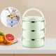 thumbnail image 4 of Caja Bento Fiambrera isotérmica de acero inoxidable, portátil, circular, tipo bento, para comidas en la oficina y la escuela (verde, 1 unidad) Rkxzt, 4 of 9