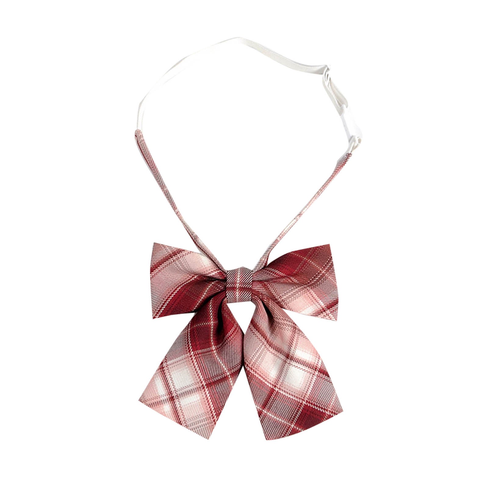 Unisex Pink Tartan Plaid Silk Bow Tie – Bowtie For Men Women Girls, Party & Wedding