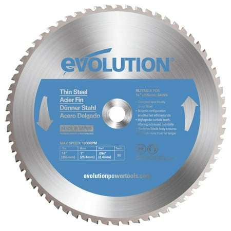 UPC: 0849713021182 | Evolution 14BLADETS | 14 In. | 80T | 1 In. Arbor | Thin Steel And Ferrous Metal TCT Blade