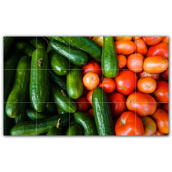 Picture-Tiles.com: Fruit Ceramic Tile Wall Mural WAL500708-53S. 21.25"W x 12.75"H using (15) 4.25" x 4.25" Ceramic Tiles-Satin Finish