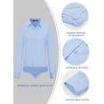 thumbnail image 3 of Tapata Womens Bodysuit Blouse Button Down One-Piece Long Sleeve Solid Office Work Shirt Casual Tops, 3 of 6