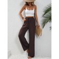 thumbnail image 1 of Pantalones casuales de pierna ancha con trapeador de color sólido versátiles de primavera y verano para mujer europea y americana, 1 of 6